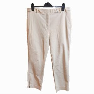 Donna Karan Elegant Cream Straight Leg Trouser Pant